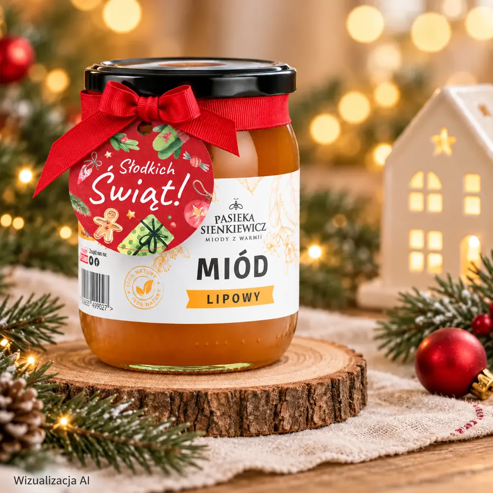 Słoik miodu tradycyjnego 700 g w ozdobnej oprawie